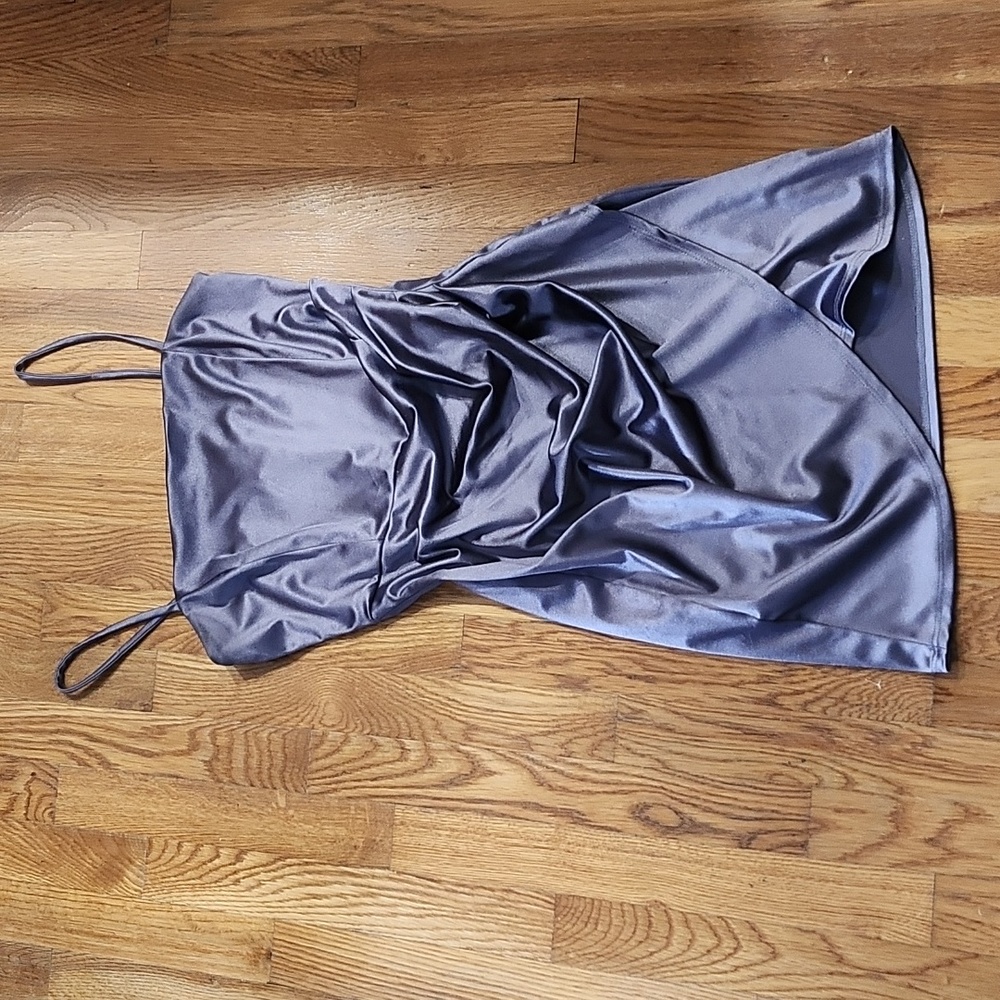 Windsor purple silky short prom dress